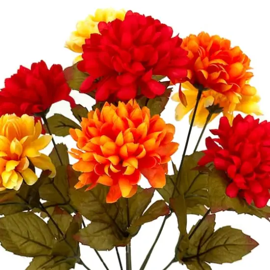 17" Mum Water Resistant Bush by Ashland&reg; Orange Red and Yellow {3}