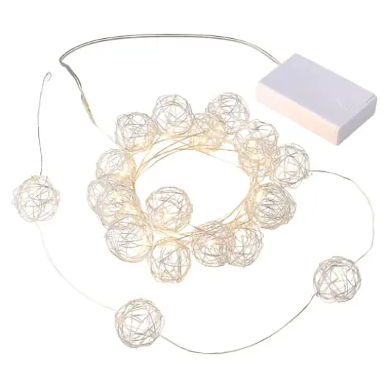 20ct. Warm White Wire Ball LED String Lights by Ashland&trade; {5}