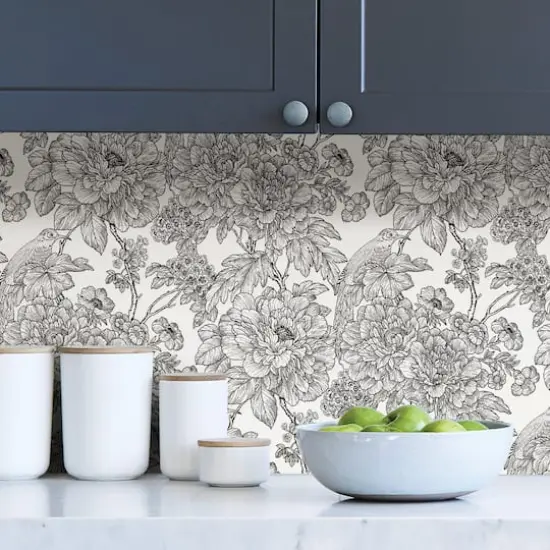 NuWallpaper Black & White Sudbury Peel & Stick Wallpaper {4}