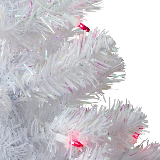 2ft. Pre-Lit White Pine Slim Artificial Christmas Tree, Pink Lights {3}