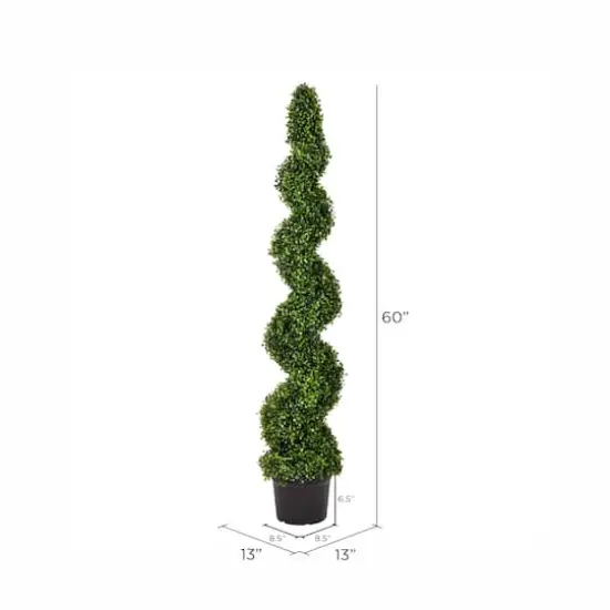 5ft. Potted Green Boxwood Spiral Tree {5}