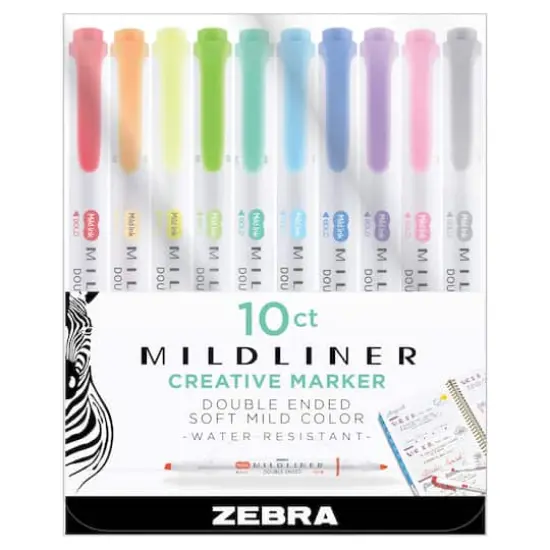 Zebra Mildliner&trade; Double Ended 10 Color Highlighter Set {1}