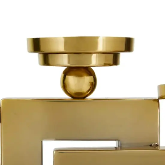 Gold Stainless Steel Modern Candle Holder, 14" x 14" x 6" {4}
