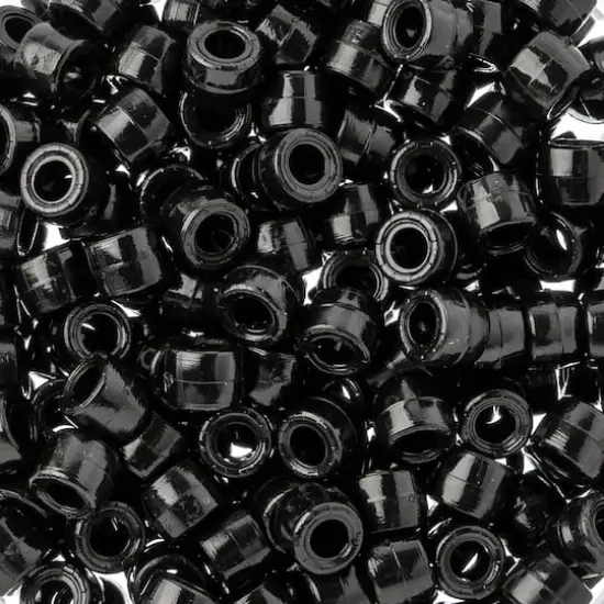 John Bead 6mm Opaque Plastic Mini Pony Beads, 1,000ct. Black {1}