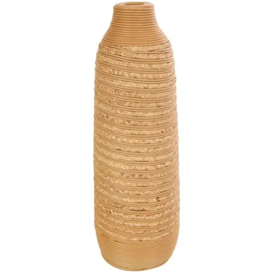 24" Light Brown Seagrass Handmade Vase {1}
