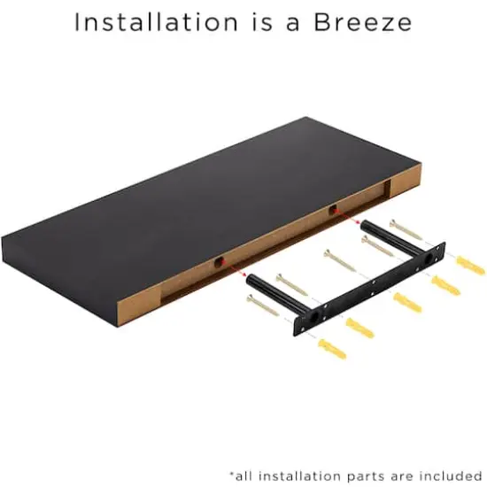 Sorbus 23.7" Extra Long Decorative Floating Shelves, 2ct. Black {5}