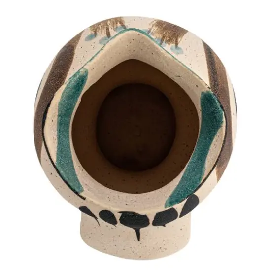 Hello Honey&reg; 8.25" Multicolor Sand Finished Hand Painted Bird Shaped Stoneware Vase {6}