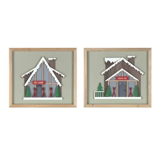 Framed Ski Lodge Wall Art Set {6}