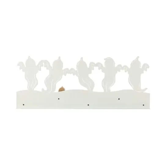 Glitzhome&reg; 18"L Halloween Wooden & Metal White Ghost Silhouette Countdown Table Sign {8}