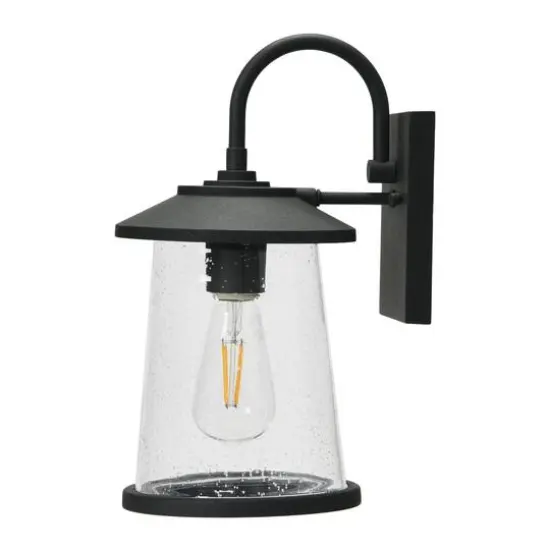 Hello Honey&reg; Robert Stevenson Lighting Hudson 14.5" Distressed Zinc Metal & Seedy Glass Outdoor Light {11}