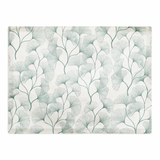 18" Teal Gingko Poly Twill Placemat {1}