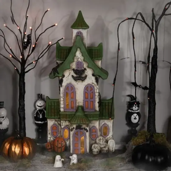 22.75" LED Multicolor Haunted House Halloween Decoration {3}