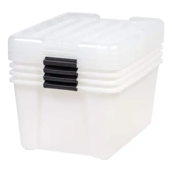 IRIS&reg; 45qt. Pearl Latching Storage Boxes, 4ct. {1}