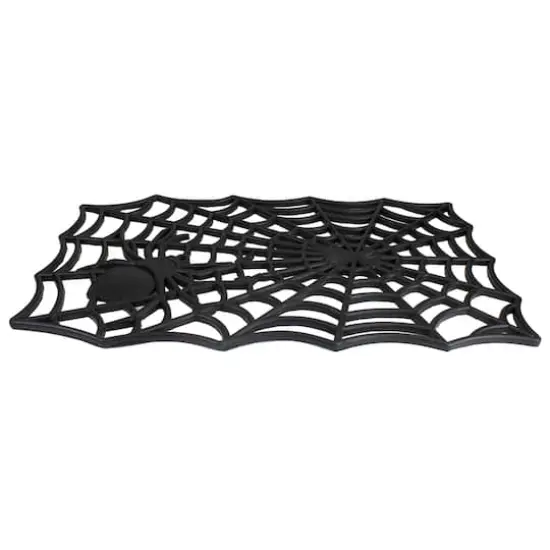Black Spider Web Rectangular Halloween Doormat {4}