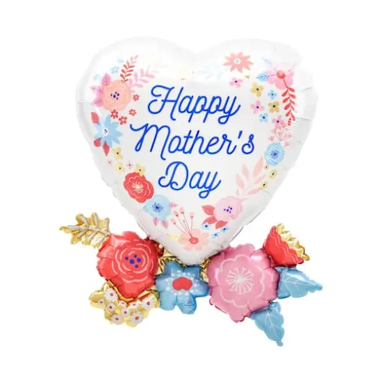 30" Happy Mother's Day Artful Florals Foil Balloon {1}