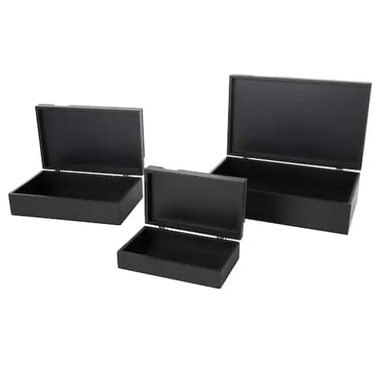 Black Wood Handmade Decorative Box Set {4}