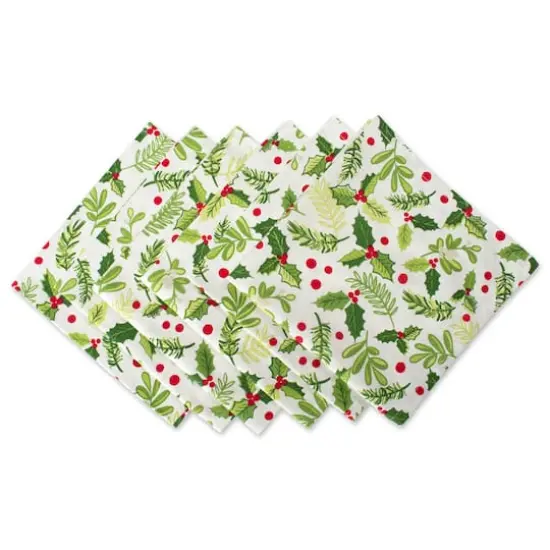 DII&reg; Boughs Of Holly Print Napkin Set, 6ct. {1}