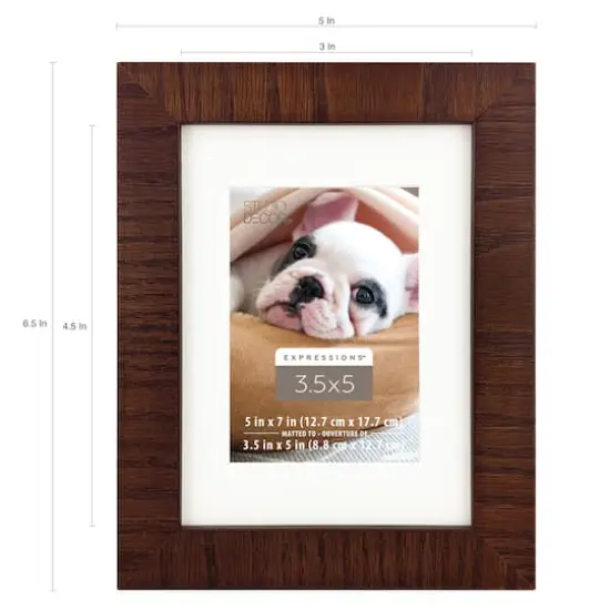 Expressions&trade; 3.5" x 5" Espresso Rustic Frame with Mat by Studio D&eacute;cor&reg; {4}