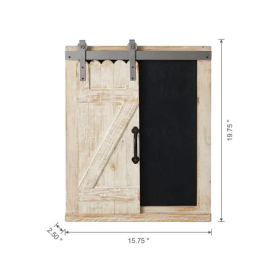 Glitzhome&reg; 19.75" Farmhouse Wooden Chalkboard Barn Door {9}