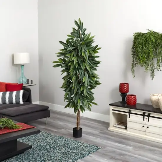 6.5ft. Potted Mango Artificial Tree {4}