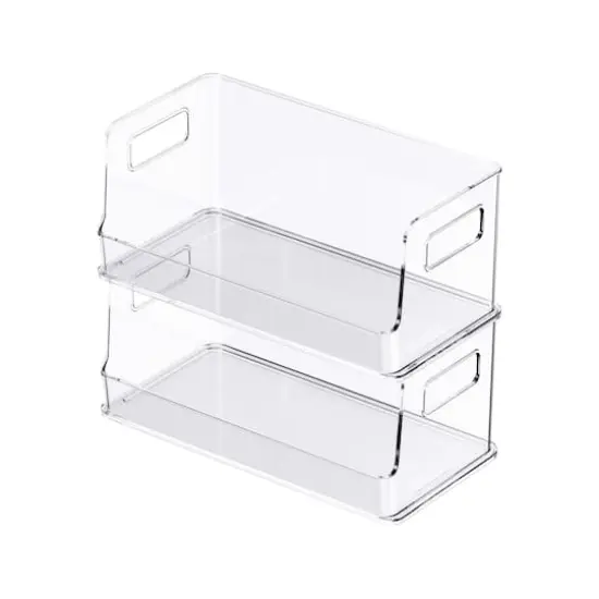 Small Clear Stacking Plastic Open Bin by Simply Tidy&reg; {5}