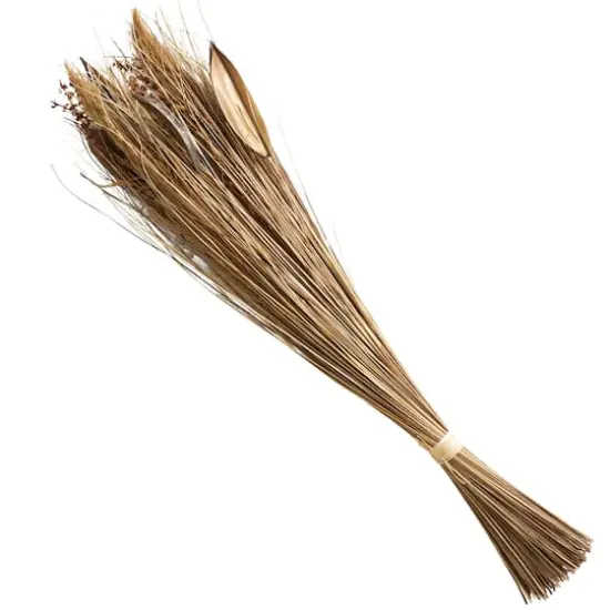 Brown Dried Large Leaf Plant & Branch Bundle {3}