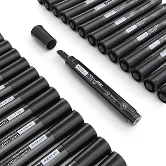 Arteza&reg; Black Chisel Tip Permanent Markers, 36ct. {4}