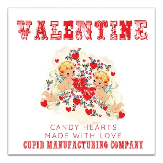 Cupid Candy Hearts 16" x 16" Canvas Wall Art {1}