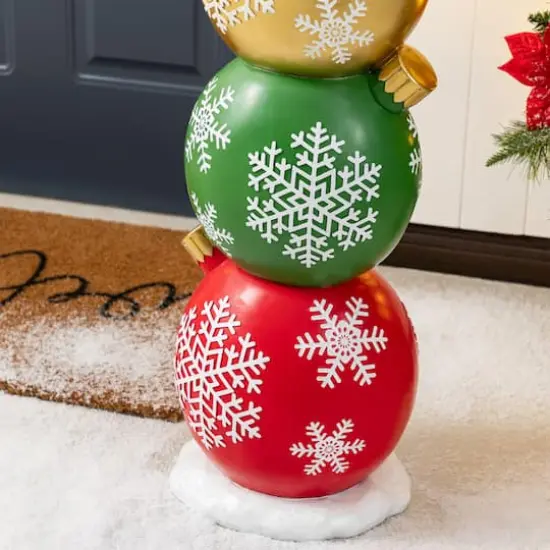Glitzhome&reg; 36.25" Christmas Resin Stacked Ornament Porch Decor {7}