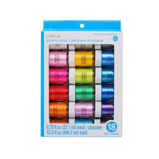 Metallic 18 Color Acrylic Paint Set by Creatology&trade; {5}