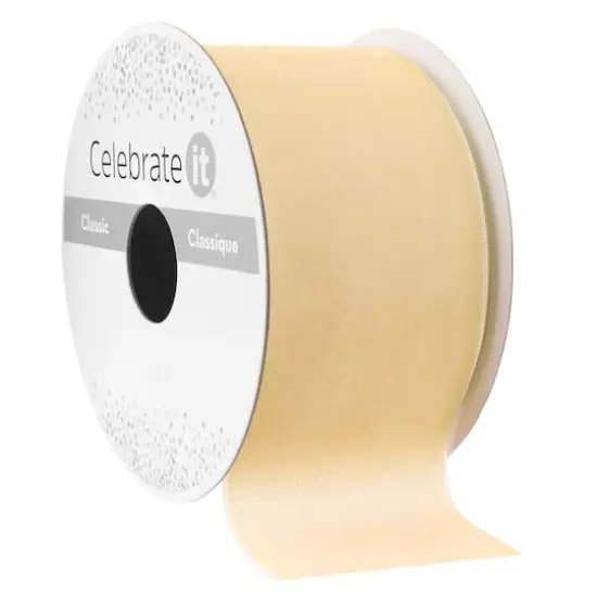 2" x 3yd. Velvet Ribbon by Celebrate It&reg; Classic Cream {1}