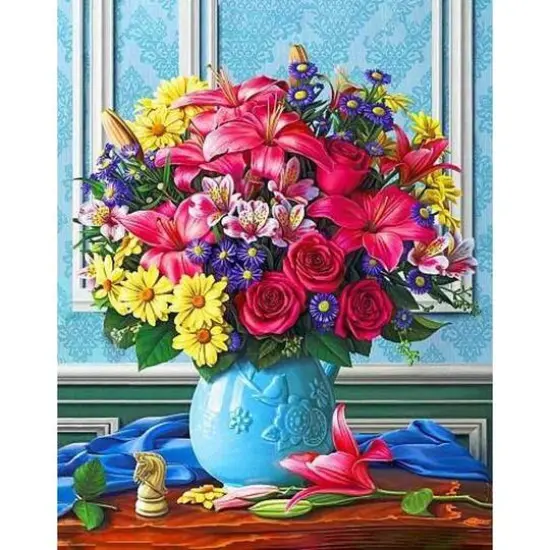 Wizardi Colorful Bouquet Diamond Painting Kit {4}