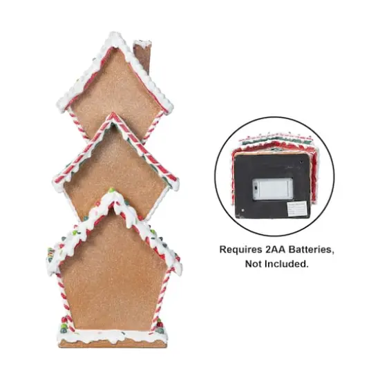 Glitzhome&reg; 18.5" Lighted Resin Christmas Gingerbread House Table Decor {8}