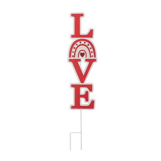 Glitzhome&reg; 36" Valentine's Metal Rainbow "LOVE" Yard Stake {1}