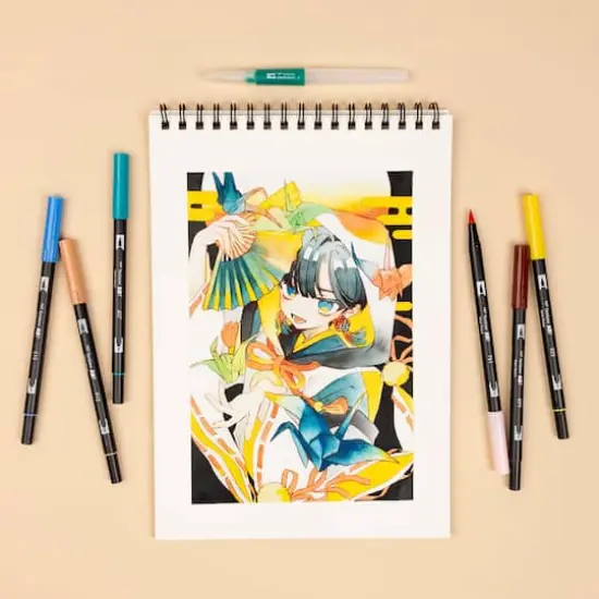 Tombow Bird Manga Illustration Dual Brush Pen Art Set {9}
