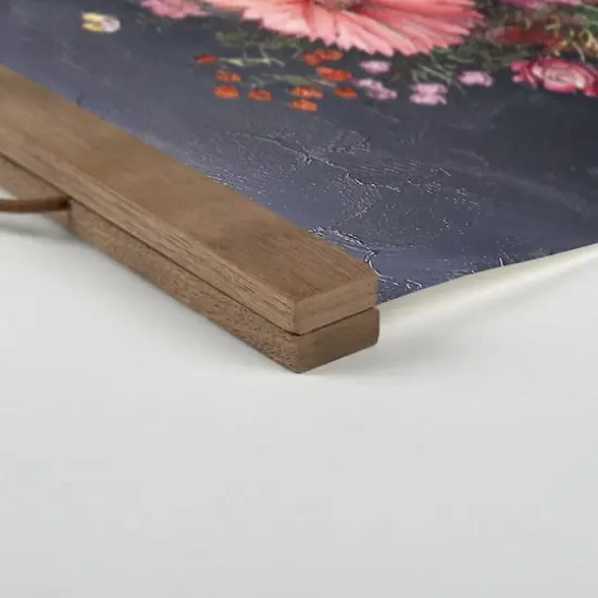 Floral Skull Painting 16" x 16" Teak Hanging Canvas {4}