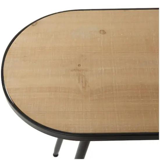 30" Brown Metal Industrial Console Table {5}