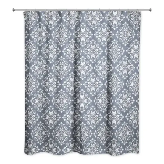 Leafy Medallions Shower Curtain Slate {3}