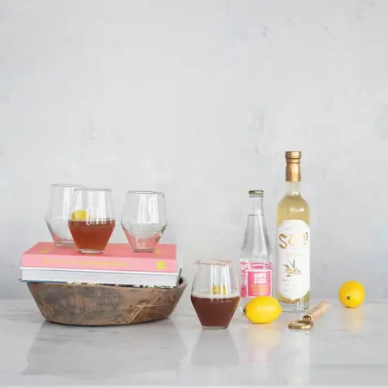 Hello Honey&reg; 3.25" Clear Round Drinking Glasses, 6ct. {3}