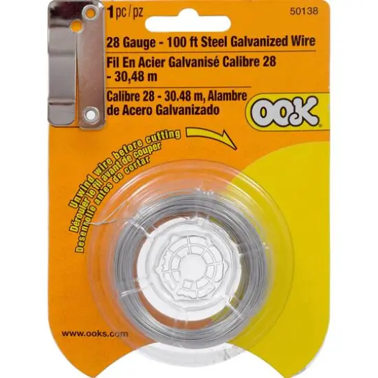 Ook&reg; 28 Gauge Steel Galvanized Picture Hanging Wire, 100ft. {1}