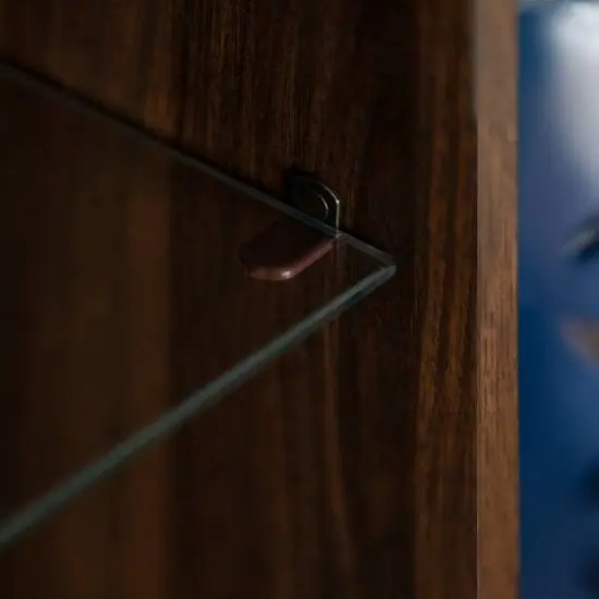 Walker Edison 30" Dark Walnut 1 Door Modern Wood Accent Cabinet {6}