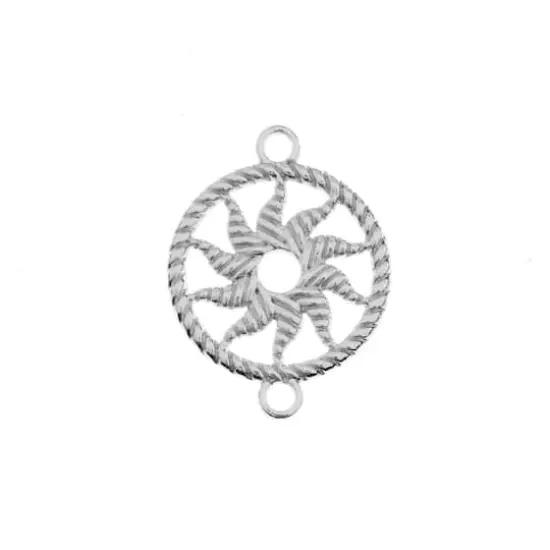 John Bead 21mm Silver Sun Circle Beadwork Pendants, 4ct. {1}