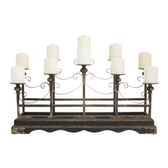 Black Iron Vintage Candelabra, 18" x 32" x 8" {1}
