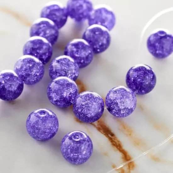 Purple Crackled Quartz Round Beads, 10mm by Bead Landing&trade; {3}