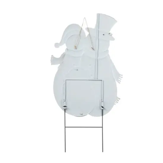 Glitzhome&reg; 2.5ft. Metal Snowman Family Yard Stake {7}