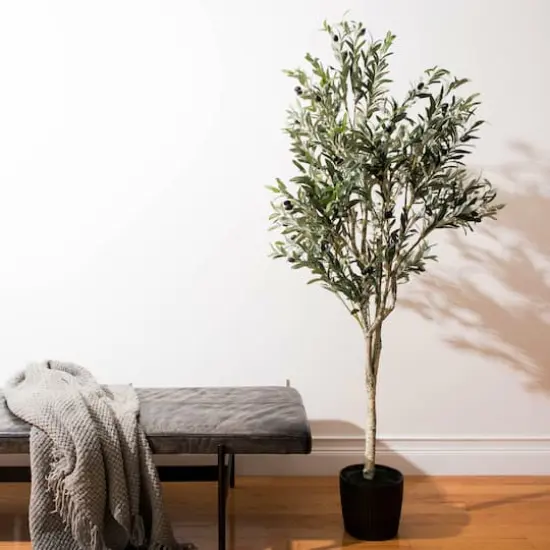 5ft. Potted Artificial Green Olive Tree {5}