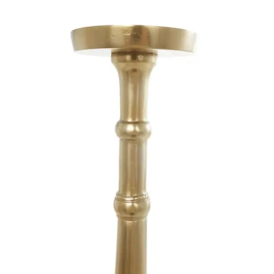 Aluminum Tall Floor Pillar Candle Holder Set Gold {7}