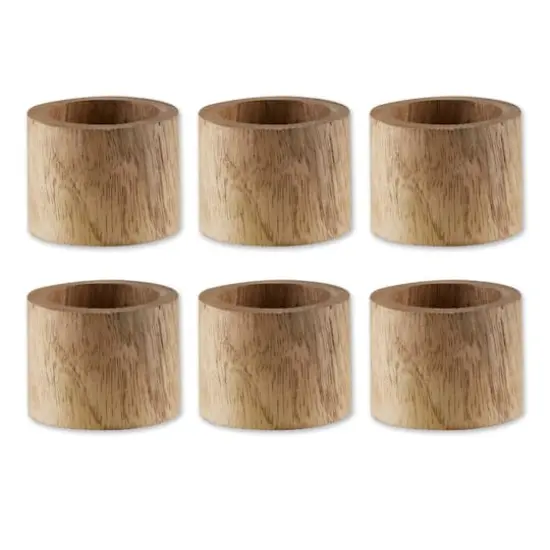 DII&reg; Light Finish Wood Band Napkin Rings, 6ct. {1}