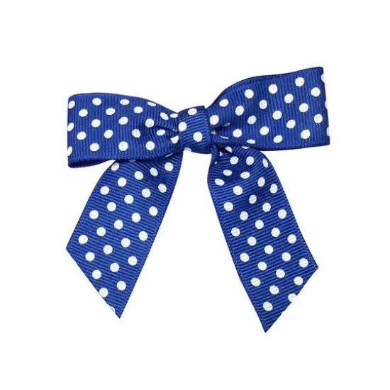 JAM Paper 3.25" Grosgrain Polka Dot Twist Tie Bows, 100ct. Royal {1}
