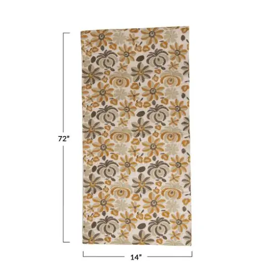 Hello Honey&reg; 72" Floral Embroidered Cotton Table Runner {1}